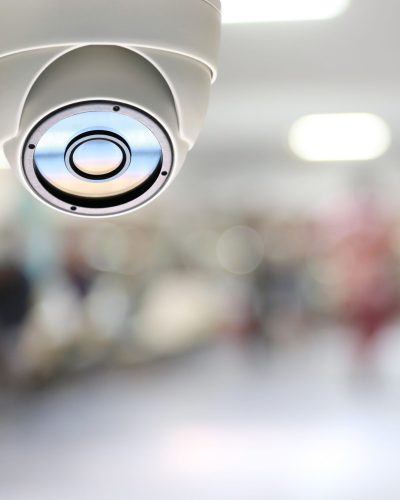 CCTV tool of dome camera in hospital for security systems and have copy space for design.
